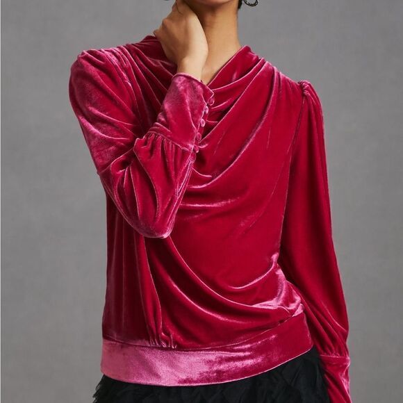 BYFL-life magenta velvet pullover NWT - Picture 4 of 7